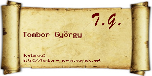 Tombor György névjegykártya