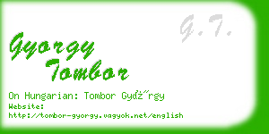 gyorgy tombor business card